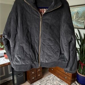 Easel Los Angeles Charcoal Mineral Wash Floral Patchwork lined Boho Zip Size M